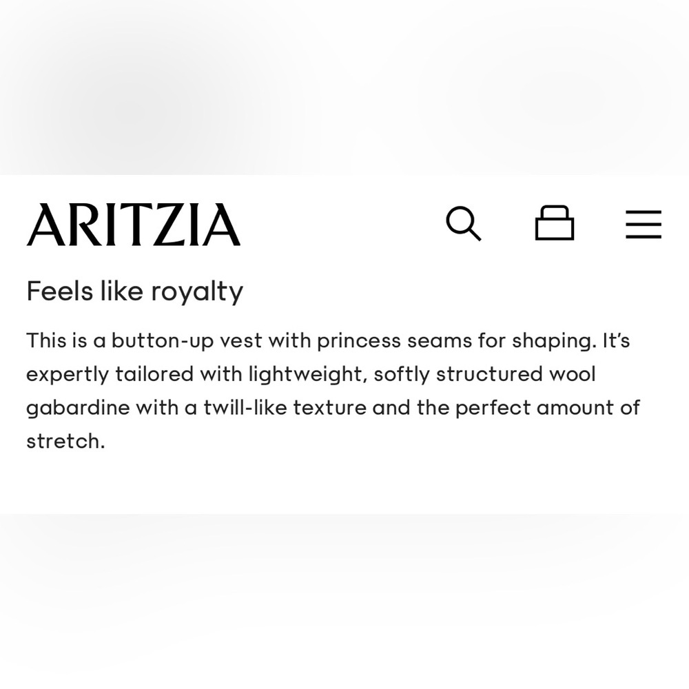 NWT Aritzia Wilfred Regal Wool Vest in Black - Picture 9 of 13